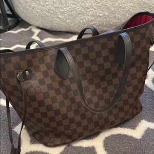 Designer Brown Checkered Tote Bag